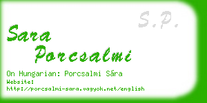 sara porcsalmi business card